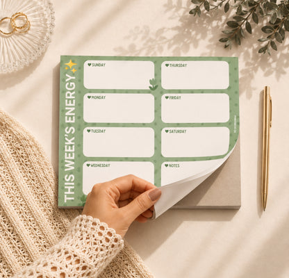 Sage Serenity A4 Weekly Planner | A4 Undated Weekly Desk Planner