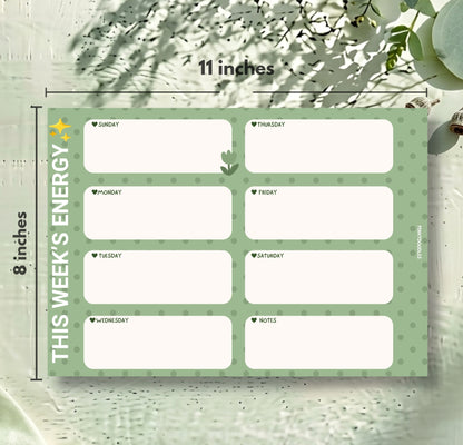 Sage Serenity A4 Weekly Planner | A4 Undated Weekly Desk Planner