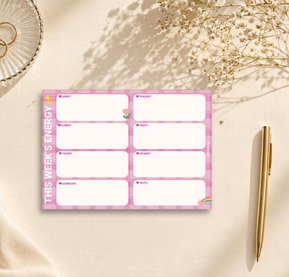 Blush Bloom Weekly Planner Pad (Pink) | A4 Undated Planner