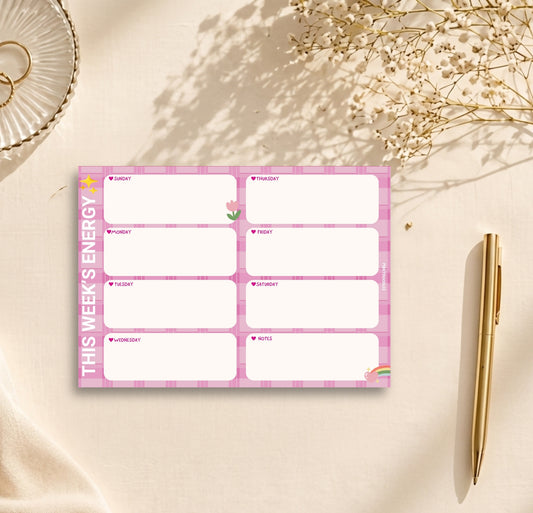 Blush Bloom Weekly Planner Pad (Pink) | A4 Undated Planner