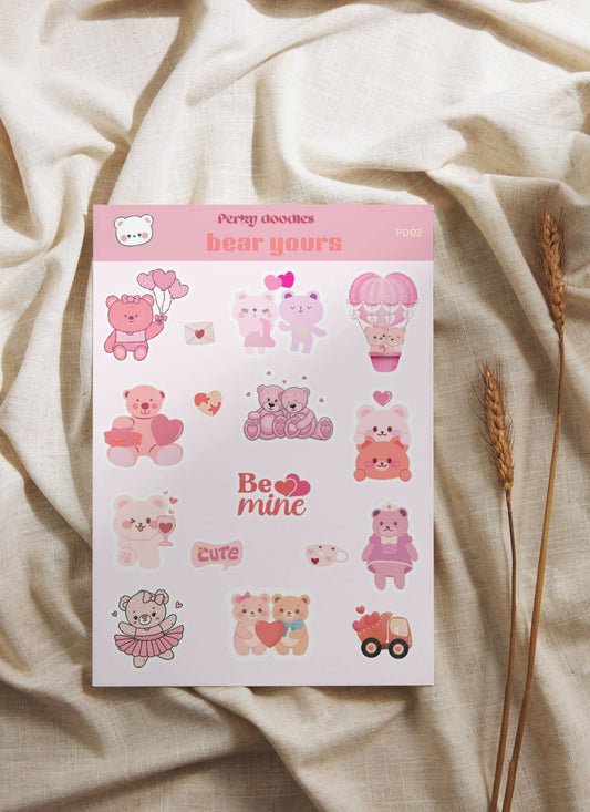 Bear Yours – Cute Bear Couple Sticker Sheet