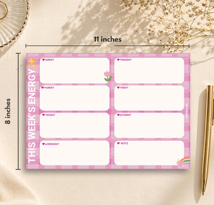 Blush Bloom Weekly Planner Pad (Pink) | A4 Undated Planner