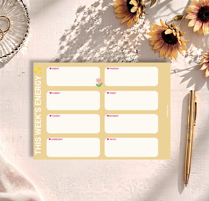 Buttercup Days Weekly Planner Pad (Yellow) | A4 Undated Planner