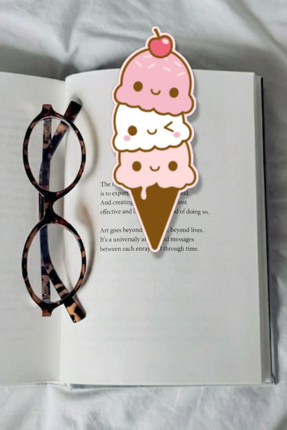 Scoopsie Bookmark | Kawaii Ice Cream Bookmark for Book Lovers