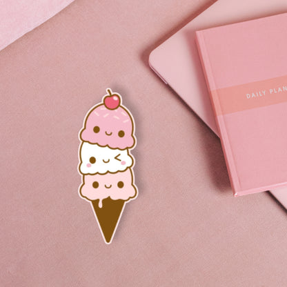 Scoopsie Bookmark | Kawaii Ice Cream Bookmark for Book Lovers