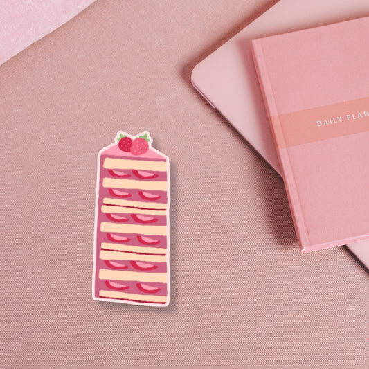 Berry Slice Bookmark | Cute Strawberry Cake Bookmark