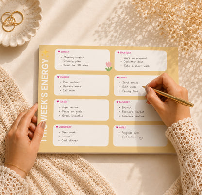 Buttercup Days Weekly Planner Pad (Yellow) | A4 Undated Planner