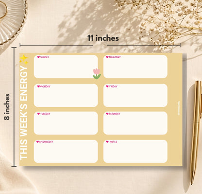 Buttercup Days Weekly Planner Pad (Yellow) | A4 Undated Planner