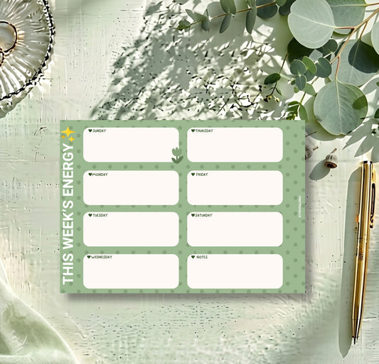 Sage Serenity A4 Weekly Planner | A4 Undated Weekly Desk Planner