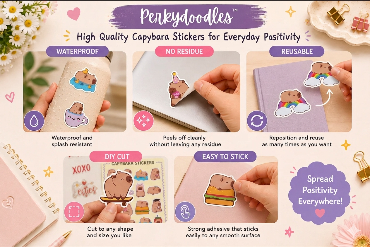 Cute Capybara Sticker Sheet