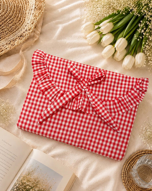 Laptop sleeve- Red gingham