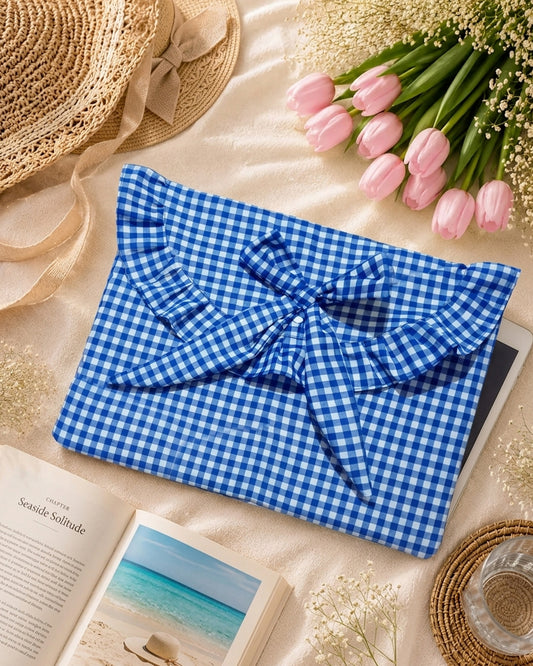 Laptop Sleeve-Blue Gingham