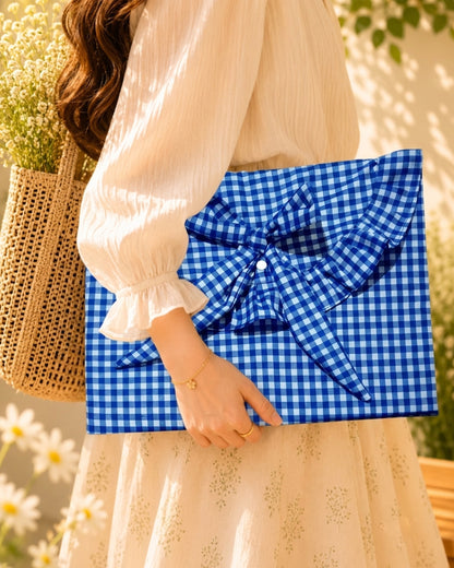 Laptop Sleeve-Blue Gingham