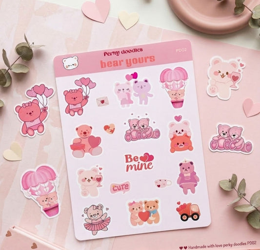 Bear Yours – Cute Bear Couple Sticker Sheet