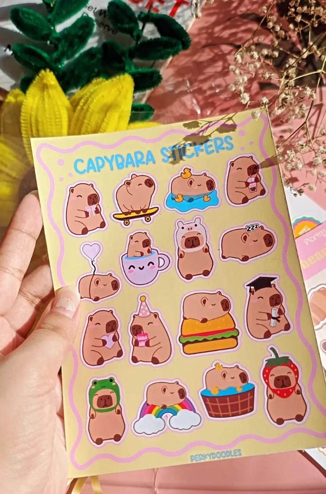 Cute Capybara Sticker Sheet